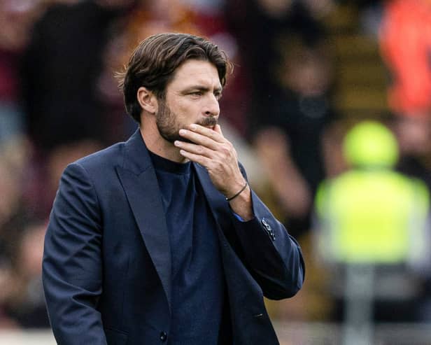 Rangers head coach Russell Martin at full time after the 1-1 draw with Motherwell at Fir Park. (Photo by Craig Foy / SNS Group)