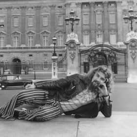 Sir Billy Connolly is pictured here in July 1974, aged 31. The Scottish comedian, often referred to as the Big Yin, first worked as a welder in the Glasgow shipyards before becoming a folk singer. Having started out singing songs with a comic edge, even topping the charts in 1975 with the single D.I.V.O.R.C.E, he began focusing on comedy. The move paid off, and he has been named the UK's greatest stand-up in many polls.