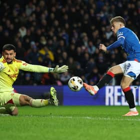 Connor Barron in action for Rangers against his former club, Aberdeen