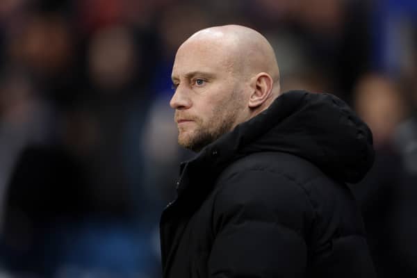 Hibs boss David Gray looks on during a match