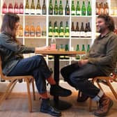 Former Frightened Rabbit drummer Grant Hutchison and his wife Jayne.