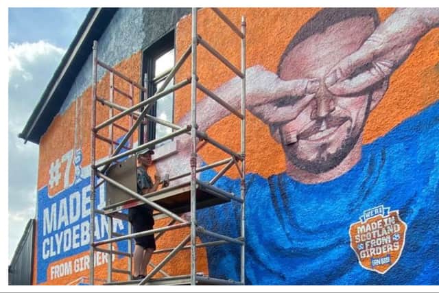 A giant homage to John McGinn, one of Scotland's best loved players, is currently being painted in his hometown of Clydebank.
