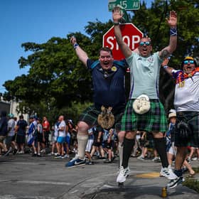 Scottish supporters gather at Little Havana in Miami, Florida 