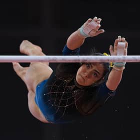 Georgia Godwin of Team Australia competes in Uneven Bars
