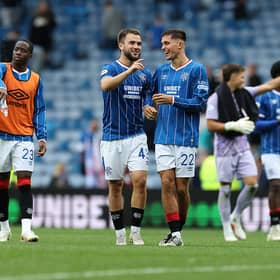 Nicolas Raskin and Vanja Dragojevic of Rangers 