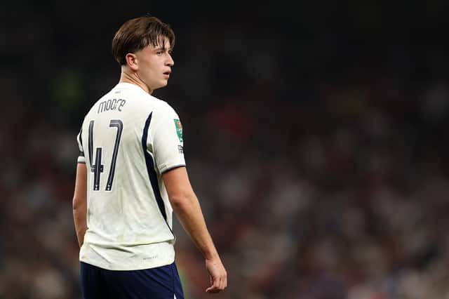 Moore was on target for Spurs in the Carabao Cup.
