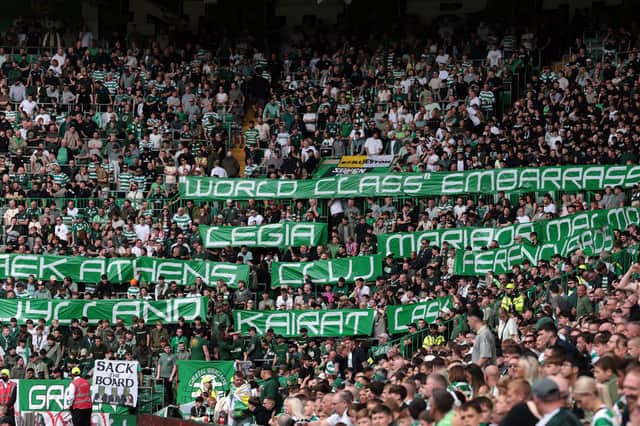 Celtic fans made their feelings known about Champions League exit.