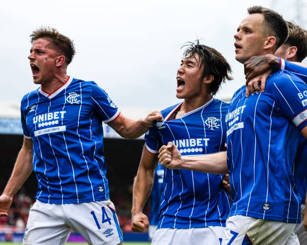 Rangers were victorious at Pittodrie, with Kim Min-su (centre) impressing on his debut.