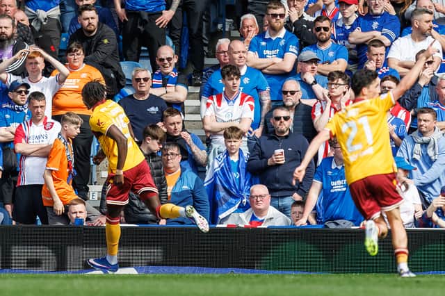 Longelo was on target twice at Ibrox in April.