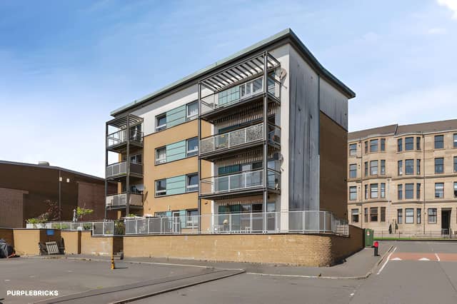 The modern development at 45 Murano Street provides the setting for this spacious second-floor Glasgow apartment