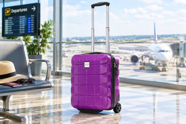 The ATX 40x30x20cm purple cabin suitcase is currently available for £28.04.