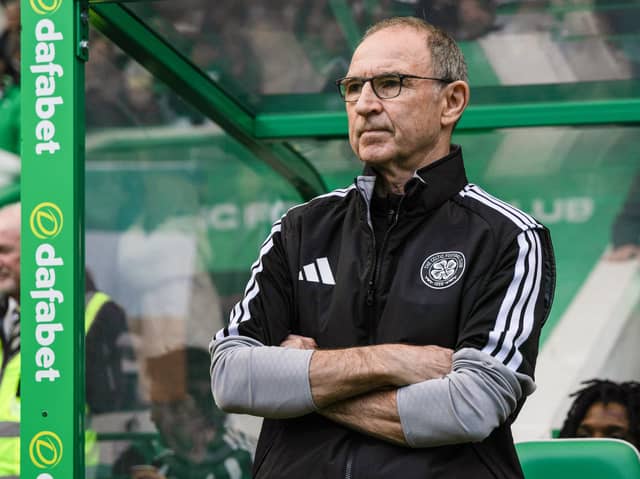 Celtic manager Martin O'Neill watches on during the defeat by Rangers.