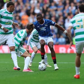 Olwethu Makhanya of Rangers is seen during the Rangers v Celtic - Premier Sports Cup match at Ibrox 
