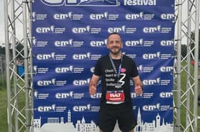 Alasdair MacArthur after completing the Edinburgh Marathon for Chest Heart & Stroke Scotland. Picture: Supplied