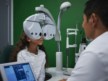 Children are often nervous during these eyetests