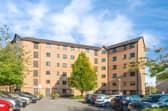 Set within a convenient Glasgow development, this second-floor apartment offers residents' parking and a location close to the River Clyde.