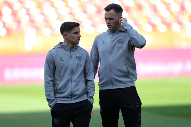 Cammy Devlin (left) and Lawrence Shankland (right) also represented the Jambos last season.