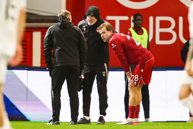 Cadden is "definitely a doubt" for the semi-final with Rangers, according to head coach Robinson, after being forced off in the midweek defeat to Falkirk.