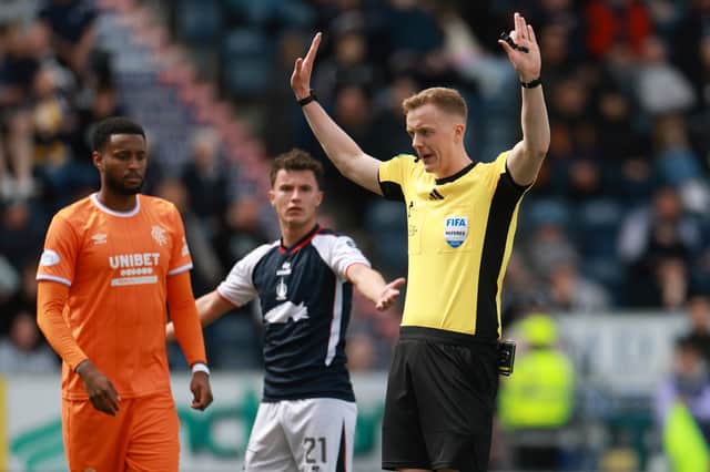 Nicolson will take charge of the action at the Falkirk Stadium.
