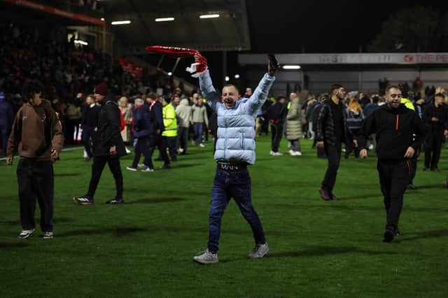 Pitch invasion broke out at Highbury as Fleetwood recorded incredible victory.