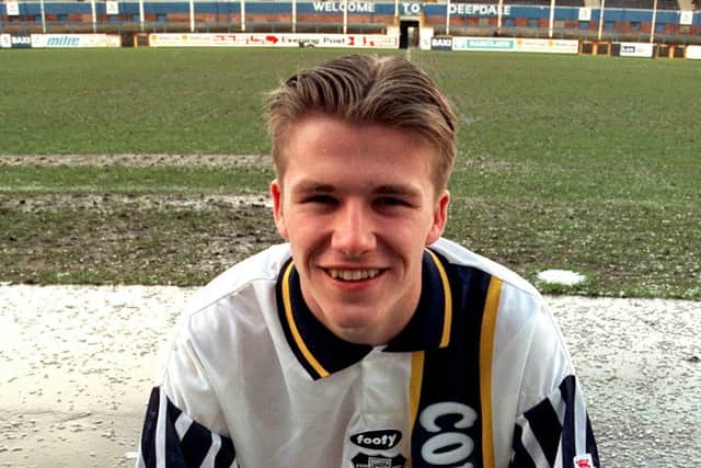 David Beckham after signing on loan for Preston North End from Manchester United