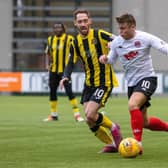 Mark Lamont takes on former Clyde man Stefan McCluskey (pic: Alastair Hendrie).