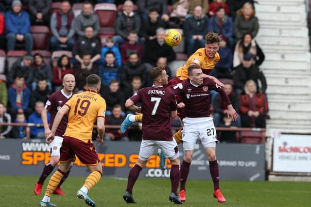 Mark O'Hara in action at Hearts on Saturday (Pic by Ian McFadyen)