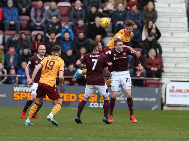 Mark O'Hara in action at Hearts on Saturday (Pic by Ian McFadyen)