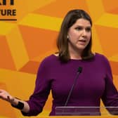 LONDON, ENGLAND - NOVEMBER 28: Liberal Democrat Leader Jo Swinson gives a speech entitled 'The Problem With Boris Johnson' at Prince Philip House on November 28, 2019 in London, England. UK voters are set to go to the polls on December 12 in the country's third general election in less than five years. (Photo by Leon Neal/Getty Images)