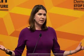 LONDON, ENGLAND - NOVEMBER 28: Liberal Democrat Leader Jo Swinson gives a speech entitled 'The Problem With Boris Johnson' at Prince Philip House on November 28, 2019 in London, England. UK voters are set to go to the polls on December 12 in the country's third general election in less than five years. (Photo by Leon Neal/Getty Images)