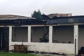 The blaze caused extensive damage to Bellshill Athletic's dressing room complex (pic courtesy of Brian Closs).
