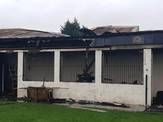 The blaze caused extensive damage to Bellshill Athletic's dressing room complex (pic courtesy of Brian Closs).
