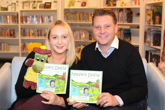 Nessie's Selfie author Breea Keenan and illustrator David Nichol.