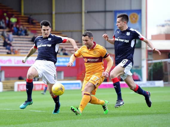 Scott McDonald (right) in action for Motherwell against Dundee during his second spell at Fir Park