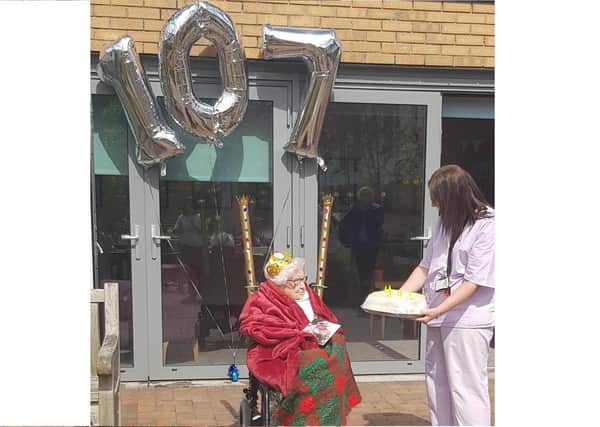 Ellen celebrated her 107th birthday with birthday cakes, balloons, a DJ and a piper.