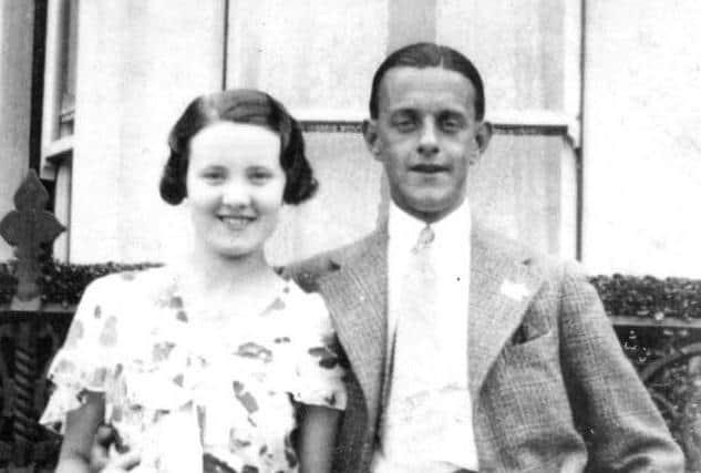 Ellen and her husband John on honeymoon in 1935.