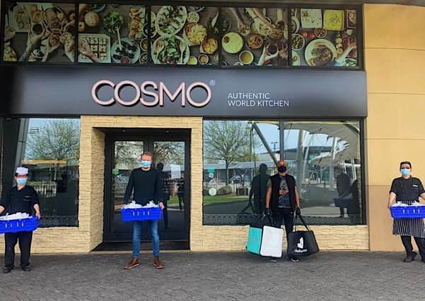 Staff at Cosmo Restaurant in the Silverburn Centre have been delivering 50 hot meals a day to staff at the Leverndale Hospital.