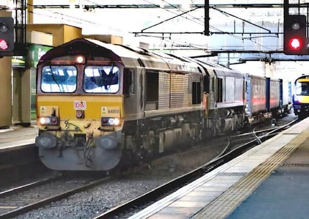 Ready to roll...freight wagon at Waverley Station, one of many which is transporting essentials into Scotland during the coronavirus lockdown.