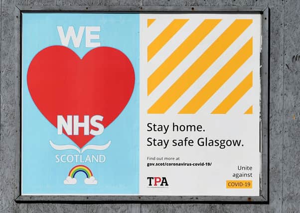 Posters around the city are emphasising the message to stay at home.