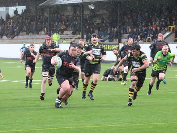 Biggars fantastic 2019-20 campaign included this emphatic 42-10 win at Melrose on February 15 (Pic by Nigel Pacey)