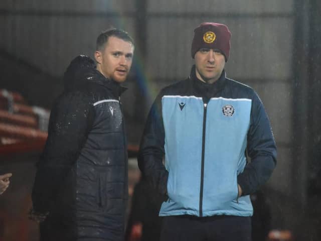 Stewart Hall (left) is pictured with fellow Motherwell Ladies assistant coach Willie Kinniburgh
