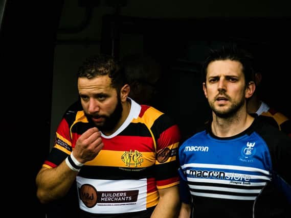 Graham Calder (right) thinks it could be a long time before rugby is played in Scotland again