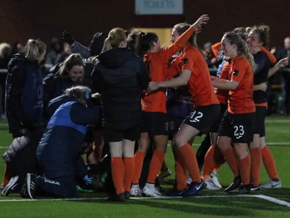 Glasgow City celebrate their Champions League last 16 win over Brondby