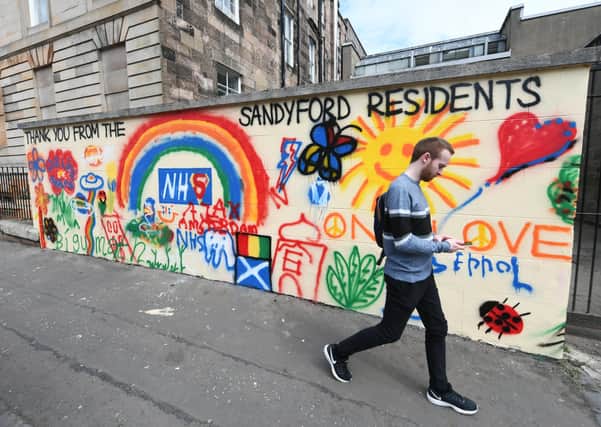 A mural in Sandyford, Glasgow, is dedicated to the NHS and key workers. Photo: John Devlin