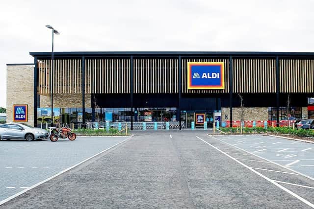 The new Aldi store at Crown Street Retail Park, Gorbals, Glasgow.