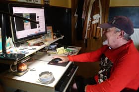 Getting back online...Arthur Bisset has been supported by his family but believes the guide will be a huge support to others who, like him, have aphasia.