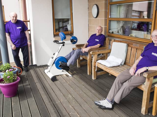 Erskine Home Veterans Cycle 500 Miles 
for their Glasgow Erskine Care Home, firm friends Alistair Chambers (age 94), Alexander Bremner (age 84) and Charles Connor (age 82)


Photograph by Jamie Williamson
jamiewilliamson.com
@jwilliamsonpix
Like me on Facebook @jwilliamsonpix
+44 (0) 7989 437787
williamsonphotos@mac.com