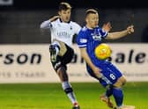 Peterhead captain Scott Brown in action against Falkirk