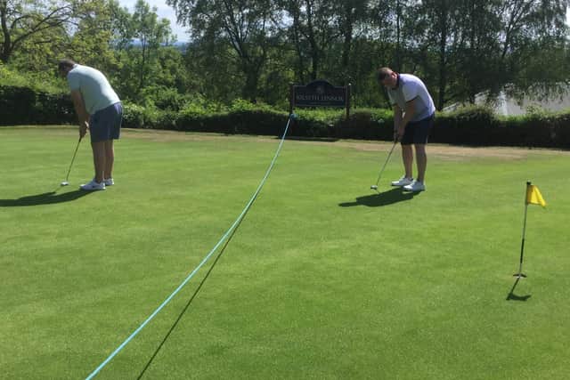 Social distance putting practice at Kilsyth Lennox Golf Club