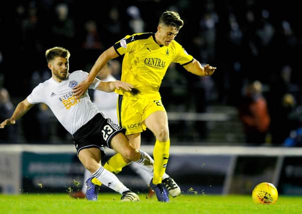New Partick Thistle signing Ross Docherty (left) in action for Ayr United